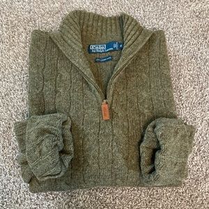 Polo Ralph Lauren Lambswool Cableknit 1/4 Zip S